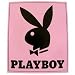 New Licensed Original PLAYBOY BUNNY RABBIT King Size Mink Blanket Pink