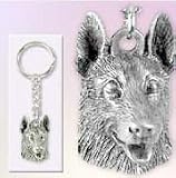 German Shepherd 3D Pewter Keychain for Real Dog People