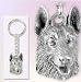 German Shepherd 3D Pewter Keychain for Real Dog People