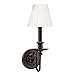Menlo Park 1-Light Wall Sconce - Old Bronze Finish with Off White Faux Silk Shade