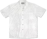 Midnight Palm (New Print) Men's Hawaiian Aloha Shirt in Wedding White