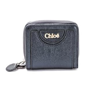 Buy Ladies Metallic Midnight Blue Leather French Wallet: Metallic Midnight Blue Wallet by Chloe