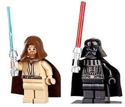 Darth Vader & Obi-Wan LOOSE Lego Star Wars Figures with Lightsabers