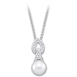 14K White Gold Cultured Pearl and Diamond Necklace