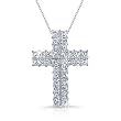 Diamond Cross Necklace (5.38ctw) Platinum