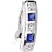 Top Mount Sterling Silver 925 Sapphire Blue Cubic Zirconia Belly Ring