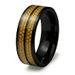 8mm Black Ceramic Ring with Carbon Fiber Inlay (Sizes 9-12)