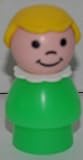 Vintage Little People School Girl (Blond Plastic Hair & Green Plastic Base) (Peg Style) - Replacement Figure - Classic Fisher Price Collectible Figures - Loose Out Of Package (OOP) - Zoo Circus Ark Pet Castle