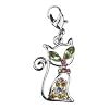 Charms Anh�nger f�r Charm Bettelarmband Katze mit Steinchen