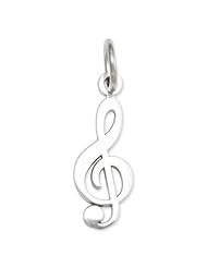 14k White Gold Treble Clef Charm