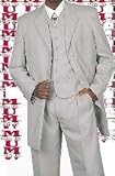 Men's Silver Gray 4 Buttons 34 Inch Jacket Long Suits Vested Covered Buttons Wide Leg Pants $1