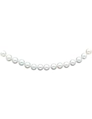 14K Gold 7.5mm White Cultured Round Pearl Strand 16"