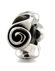Genuine Ohm Beads (TM) Product. 925 Sterling Silver Spiral Flowers Threaded European Spacer Bead Charm. 100% Satisfaction Guaranteed.