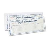 2 Part Carbonless Gift Certificates with Envelopes, Blue on Yellowith Gold, 25 Sets/Pack (RED98002) Category: Certificate and Award Supplies