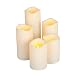 Gerson Everlasting Glow 5 Piece Set Resin Flameless LED Candle 2-3x4 Inch, 2-3x6 Inch, 1-3x8 Inch Candles