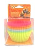 Générique - 12 moules en silicone - muffins 7 cm
