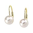 14K Yellow Gold Akoya Cultured Pearl Earrings -- 7.00mm