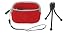 Sleeve Case (Red) and Tripod for Panasonic Lumix DMC-FP8 Digital Camera Red