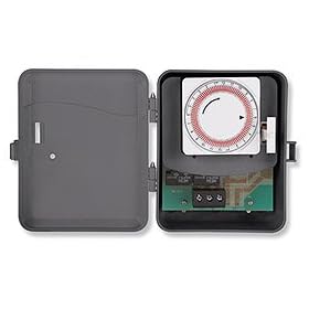 Westek THWH21 250 Volt SPST 25 AMP Hardwire Indoor Heavy Duty Water Heater Timer Switch, Gray
