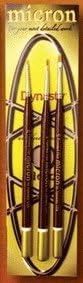 Micron by Dynasty Brush Set 3 - Pointed Flat - Sizes 15/0, 6/0 and 2/0