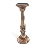 Fluted Sheesham Wood Candlestick With Swirl Design - Buy One Get Second Half Price. Ideal New Home Gift or 5th Wedding Anniversary Gift