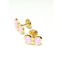 14k Pink Butterfly Enamel Childrens Screwback Earrrings