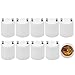 JACKYLED GU24 to E26 E27 Adapter 10-pack Heat Resistant Up to 200? Fire Resistant Converts GU24 Pin Base Fixture to E26 E27 Standard Screw-in Socket