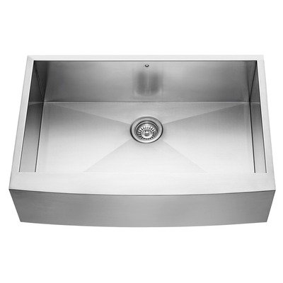 Vigo Industries VG3320C Gauge Farmhouse Style Single Bowl Apron Kitchen Sink, Steel