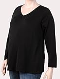 Motherhood Maternity: Plus Size Long Sleeve V-neck Maternity T Shirt