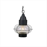 Onion - 1 Light Nautical Outdoor Lighting Pendant Fixture - Textured Black - B2473