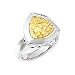 925 Silver Triangular Ring with 14k Gold Accents Sizes 6-8