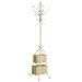 SEI Metal Scroll Hall Tree with 2 Rattan Storage Baskets, Ivory