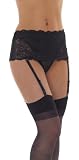 Strumpfhalter mit Strümpfen mit Slip S-L (Schwarz)