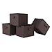 Winsome Capri 4-Pc Foldable Fabric Basket Set, Chocolate - Durable Storage Solution for Home and Office Organization