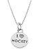 Sterling Silver One Sided I Love Hockey Disc Necklace