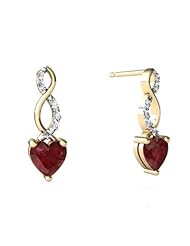 Genuine Ruby 14kt Yellow Gold Earrings