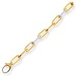 14K Yellow Gold Diamond Accent Cable Link Bracelet - 7.5 inches