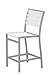 POLYWOOD A101FASWH Euro Counter Side Chair, Textured Silver/White