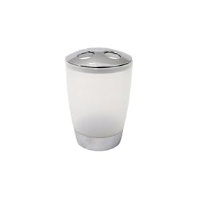 InterDesign Aria Toothbrush Holder, Clear/Chrome