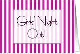 Pink and white candystripes - girls' night out invitation Card