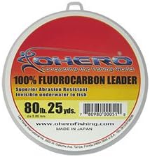 Ohero 100% Fluorocarbon Leader 80 Lb 25 Yards Spool Fishing Line / Ohero