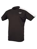 Adult Mens and Womens Fitness T-Shirt with White Shoulder Panels-Made with Odor Protection and Moisture Wicking Properties-Yoga, Aerobics, and Cross Training-Colors Include Royal Blue, Black, Navy, and Red Sizes XS-XXXL.