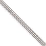 14k White Gold 4mm Handmade Flat Chain Bracelet - 7 Inch - Lobster Claw - JewelryWeb