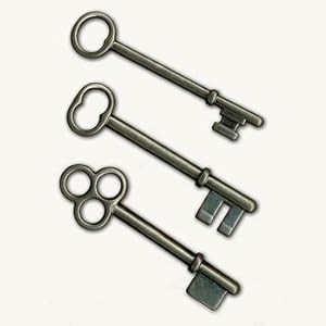 7gypsies 12144 Set of 3 Keys Antique Black