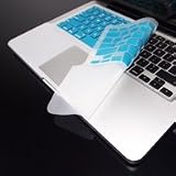TopCase Aqua Blue Keyboard Silicone Skin Cover with palm rest area for Macbook Pro 13