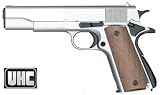 1911 SPRING/AIR HOP UP FULL MAG BB Airsoft Gun SILVER