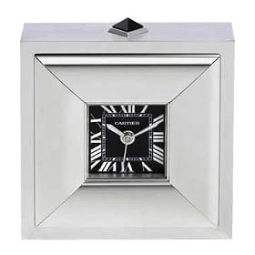 Cartier Desk Alarm Clock Cushion Decor Palladium Finish by Cartier