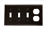 Oil Rubbed Bronze 3 Toggle 1 Duplex Outlet Switch Plate