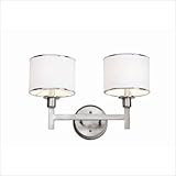 IMAGE OF 2 Light Linen Shade / Frosted Diffuser Bathbar