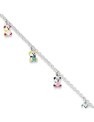 Sterling Silver Enameled Baby Charm Bracelet